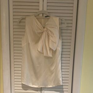 Elegant silk Cream Sleeveless Top